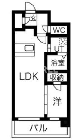 レジュールアッシュ塚本レジデンス(1LDK/9階)の間取り写真