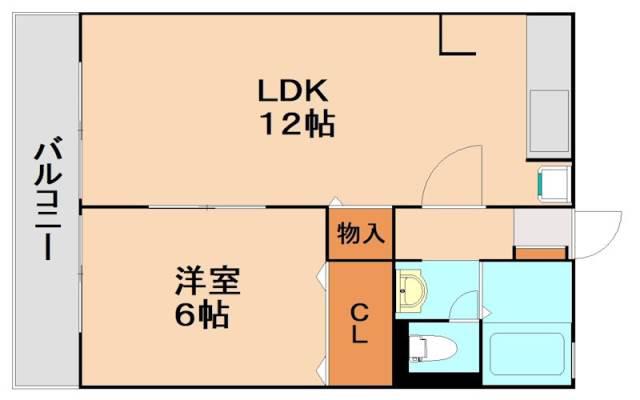 アーバンフラット山田B(1LDK/1階)の間取り写真