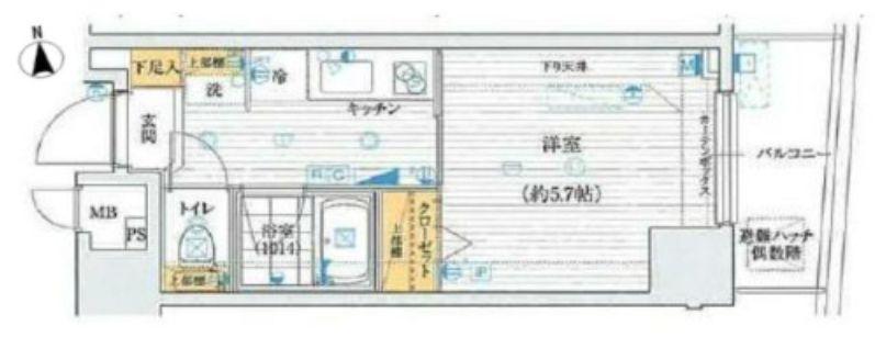 ・・・ル・リオン初台(1K/7階)の間取り写真