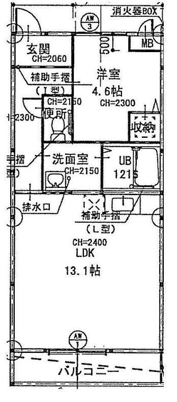 サンライズ(1LDK/1階)の間取り写真