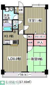 アウラ10(2LDK/6階)の間取り写真