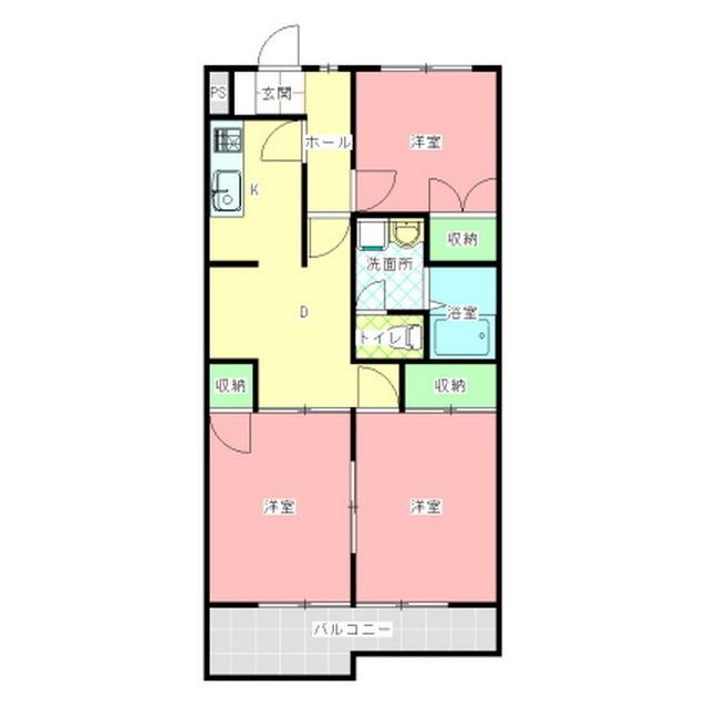 シャトレロキシアンA(3DK/3階)の間取り写真