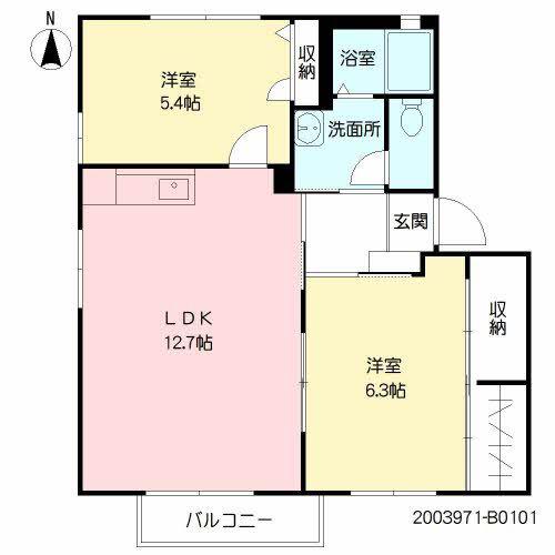エミネンス明磧 II(2LDK/1階)の間取り写真