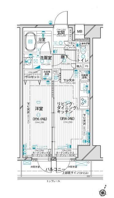 デュオ・スカーラ西新宿II(1LDK/5階)の間取り写真