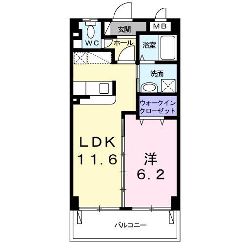 アリビオ(1LDK/4階)の間取り写真
