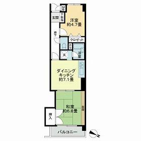 ライオンズマンションMAXIM大橋(2DK/2階)の間取り写真