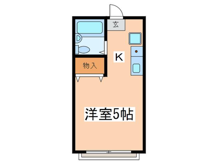 メゾンエルジェ(1K/1階)の間取り写真