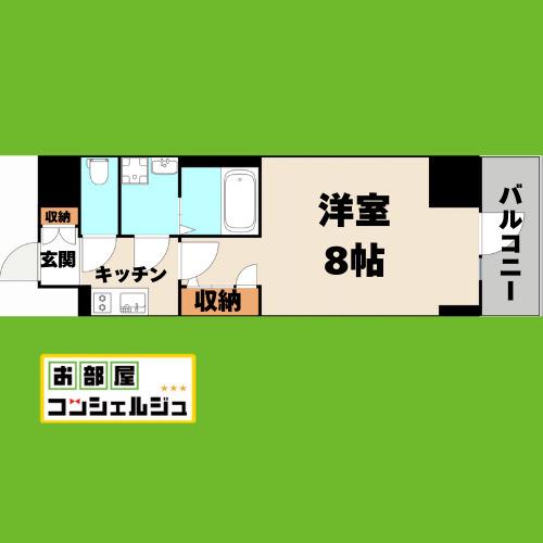 エスリード栄クロスシティ(1K/10階)の間取り写真