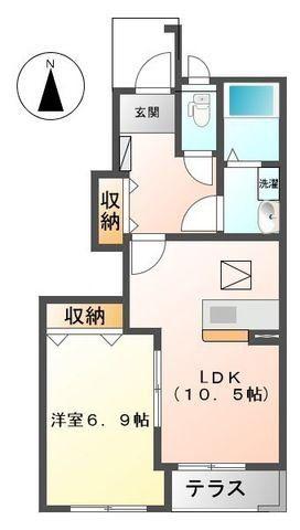 グリーンタウン山手(1LDK/1階)の間取り写真