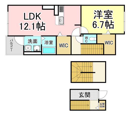 クロスハーバーII(1LDK/3階)の間取り写真