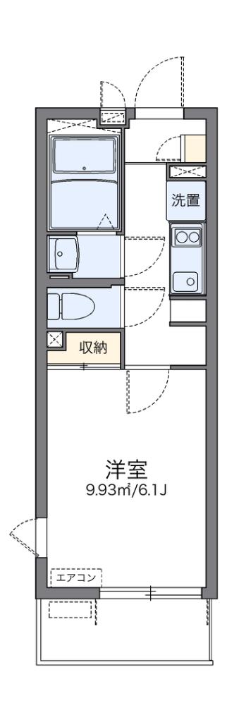 レオネクストブルーリッジII(1K/2階)の間取り写真