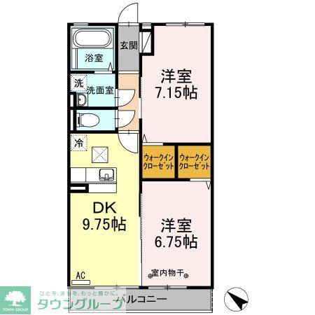 リバーパーク(2DK/1階)の間取り写真