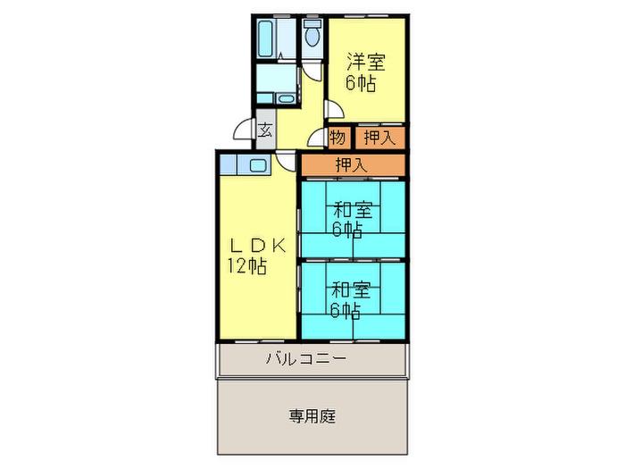 フレグランス20(3LDK/1階)の間取り写真