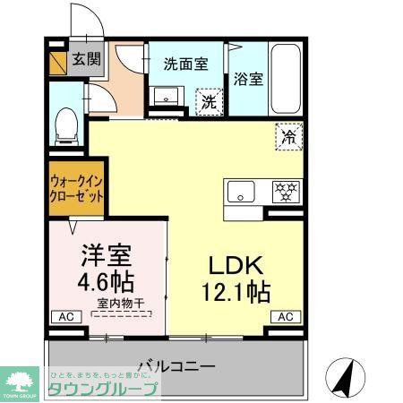 D-SOLACE末広4丁目(1LDK/2階)の間取り写真
