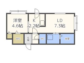 FERIO発寒南(1LDK/1階)の間取り写真