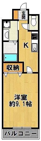 LA FORTE TAOJI(1K/1階)の間取り写真