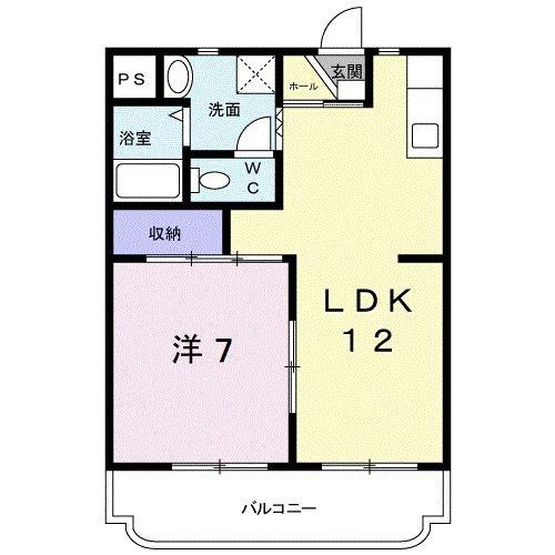 ハイツ百合の木III(1LDK/3階)の間取り写真
