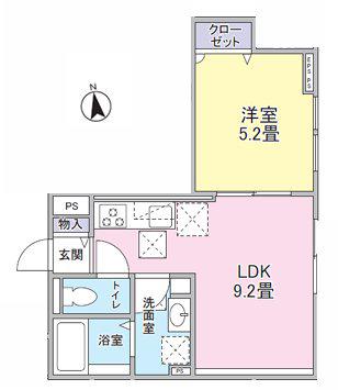 八王子市大塚AP(1LDK/1階)の間取り写真