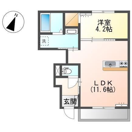 ECLORE(1LDK/1階)の間取り写真