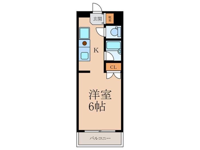 VILLAGE KOKURA(1K/2階)の間取り写真