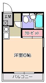 ラシャーレ桜台(ワンルーム/2階)の間取り写真