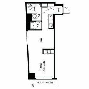 ラウスパレス三軒茶屋(1DK/2階)の間取り写真