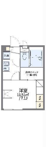 レオパレススリーピースK10(1K/1階)の間取り写真