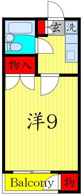 パークサイド大渕(1K/2階)の間取り写真