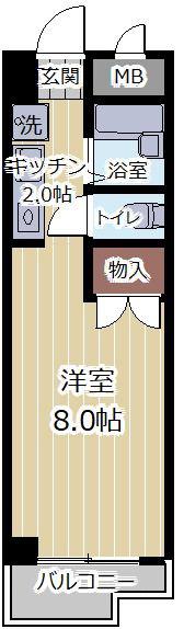 ハイツホワイトストーン(1K/2階)の間取り写真