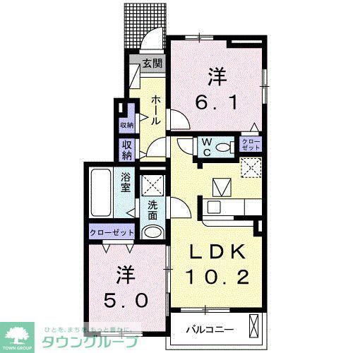 スターブル小和田 II(2LDK/1階)の間取り写真