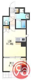 L-IDEA OTEMAE(1LDK/15階)の間取り写真