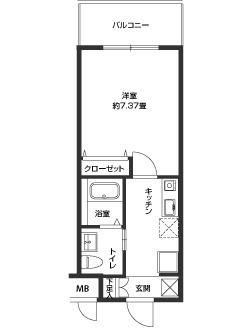 CASSIA豊中三国(1K/10階)の間取り写真
