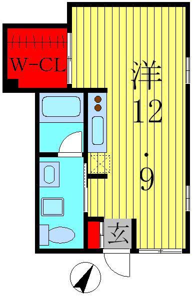 ＪＲ常磐線 亀有駅 徒歩8分 2階建 築16年(ワンルーム/1階)の間取り写真