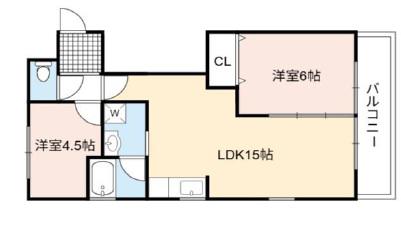 フルール 大道(2LDK/3階)の間取り写真