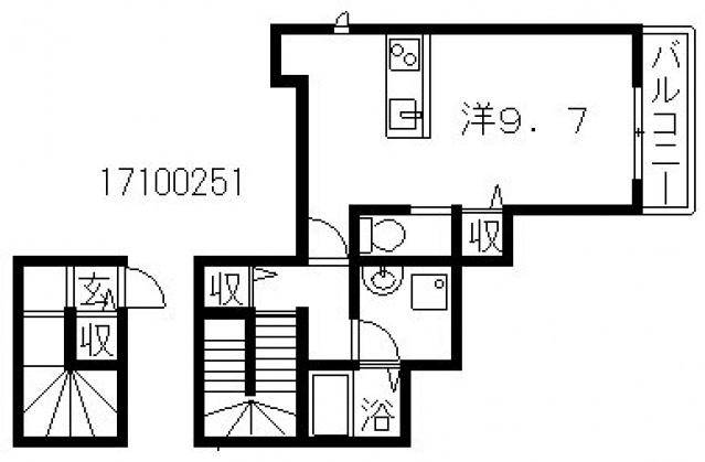 カーサピノバグ(ワンルーム/2階)の間取り写真