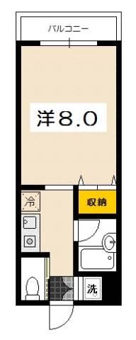 フリッシュ橋本(1K/3階)の間取り写真