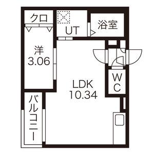 WARREN KANSEIII(1LDK/3階)の間取り写真