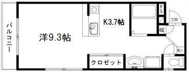 DSL蜆塚(1K/1階)の間取り写真