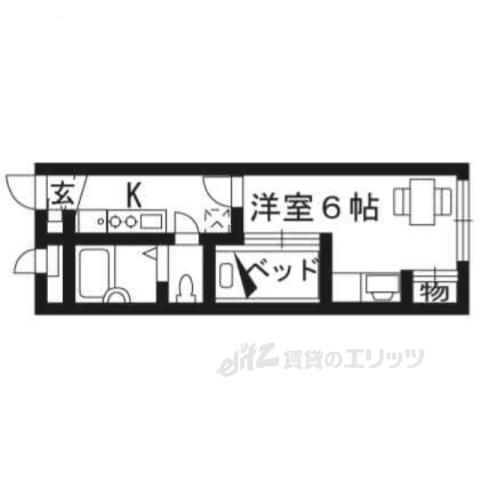 レオパレス川端御池(1K/1階)の間取り写真