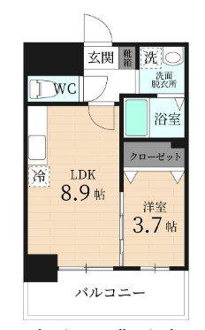 GRANDEUR住吉 弐番館(1LDK/11階)の間取り写真