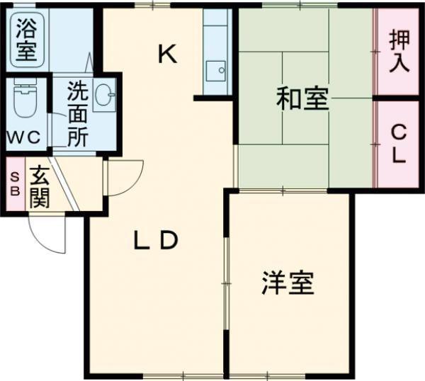 サザンビューII (2LDK/1階)の間取り写真