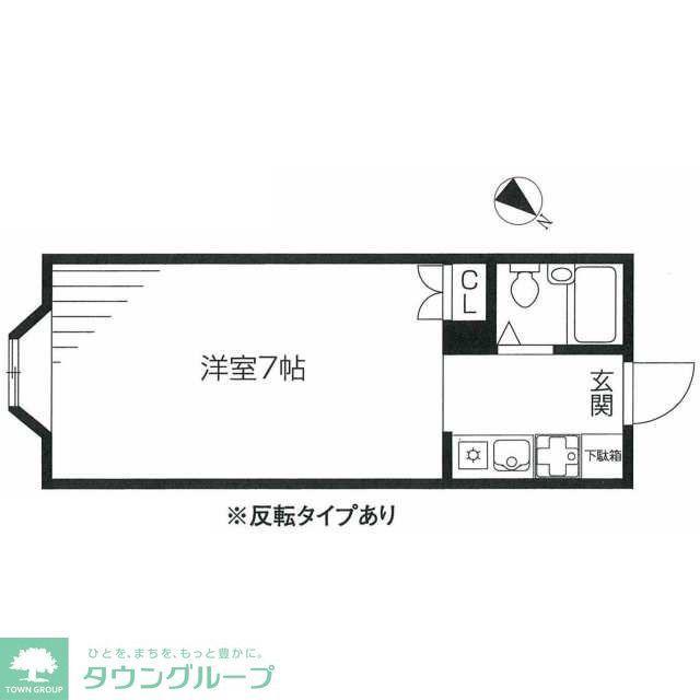 藤間コーポⅠ(1K/1階)の間取り写真