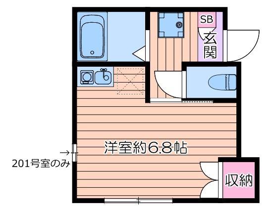 エテルノア(ワンルーム/2階)の間取り写真