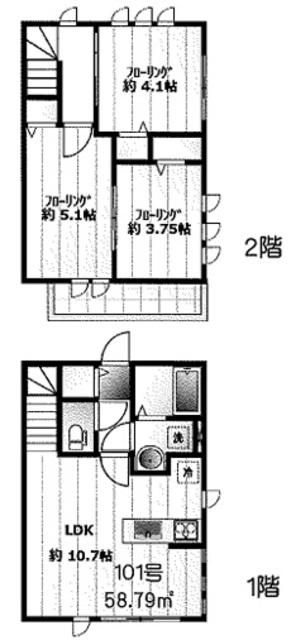 リヴィエール下井草(3LDK/2階)の間取り写真