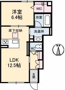アトレガーデン(1LDK/1階)の間取り写真