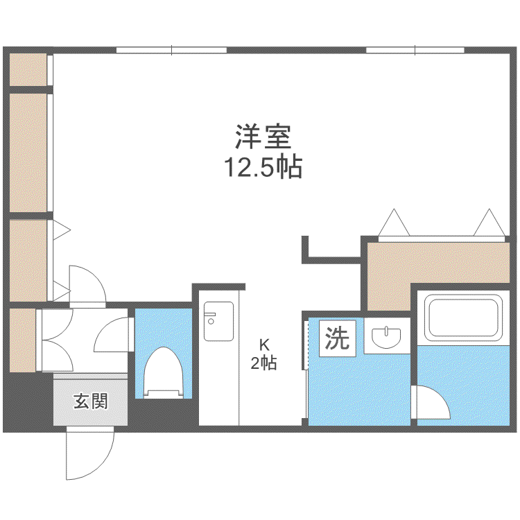 SOLEIL2・6(1K/2階)の間取り写真