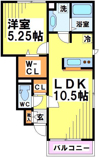 アケボノ VII(1LDK/1階)の間取り写真