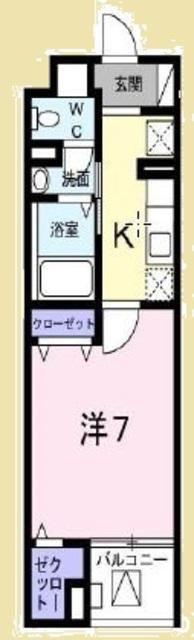 レシデンシア SK(1K/2階)の間取り写真