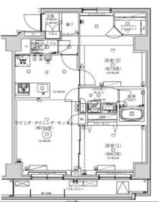 レアライズ赤羽イースト(2LDK/9階)の間取り写真