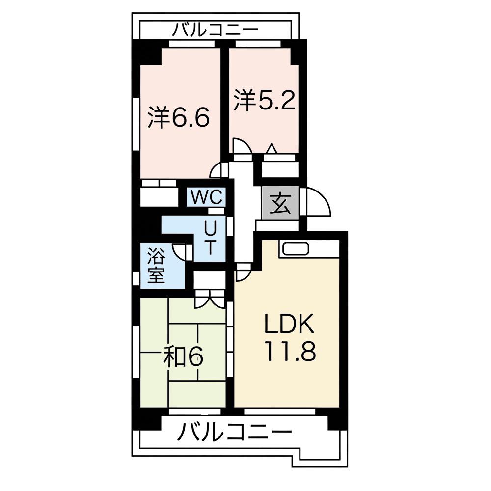 ブライトンビラ(3LDK/2階)の間取り写真